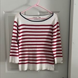 Tommy Hilfiger Red and White Striped Top